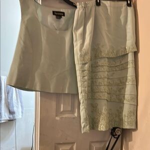 Sag Harbor Tan Midi Pencil Skirt Set Work